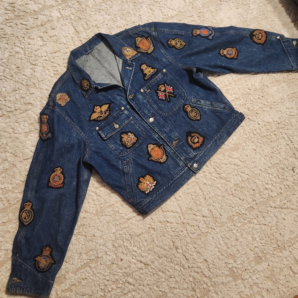 Ralph Lauren Polo Jacket womens with patches denim